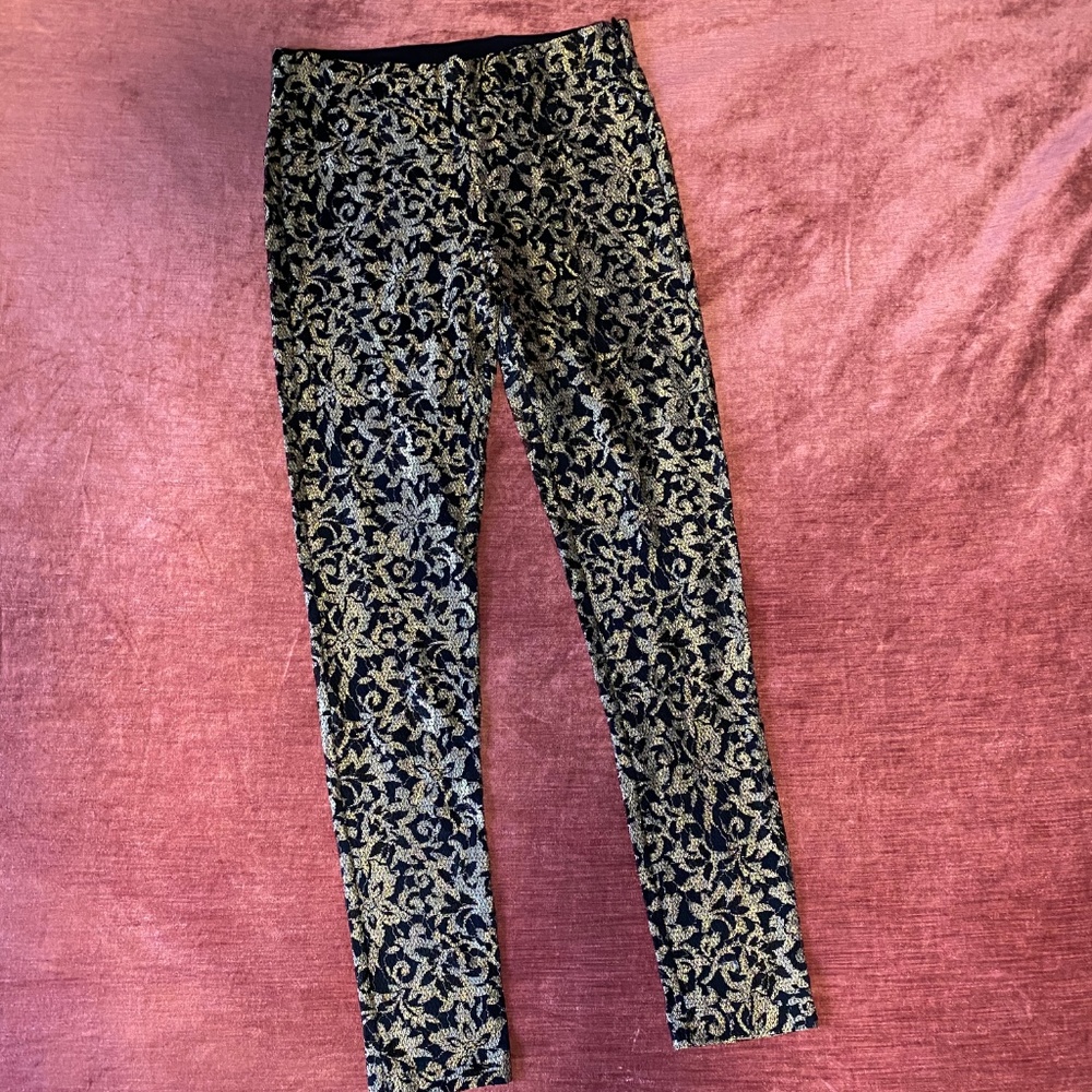 HAUTE HIPPIE Lace Metallic Leggings SZ S NWOT